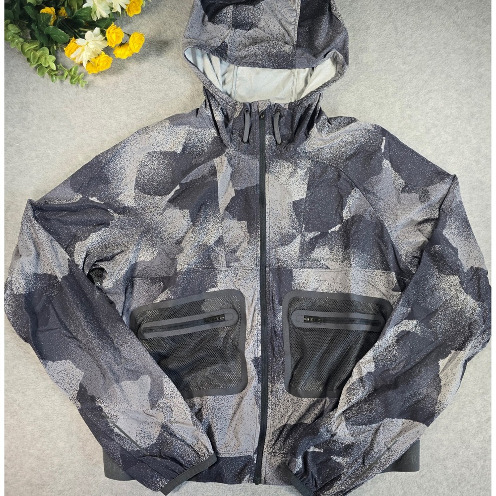 Peak Performance We4thStPr J Jacket Women XL Gray Camo Gorpcore Windbreaker